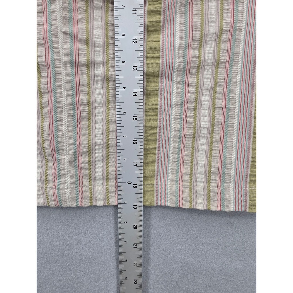 Cabi Striped Seersucker Mini Skirt Size 8 Green Pink Cotton Textured Style 309 - Picture 11 of 13